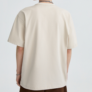 <span class=keywords><strong>T</strong></span>-shirt da uomo pesante 2026 a manica corta, tinta unita, vestibilità ampia, in tessuto pettinato di alta qualità - Product Image 6