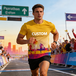 Camiseta Deportiva Personalizada con Sublimación, Temática de Maratón, Secado Rápido, Impresión de Logotipo Personalizado - Product Image 3