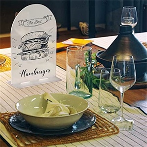 Arche de luxe en acrylique transparent, panneau de Table en acrylique givré, panneau en acrylique givré, bricolage, numéro de Table de mariage avec <span class=keywords><strong>Base</strong></span> givrée - Product Image 6