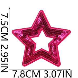 Patchs thermocollants brodés rose pour le cheerleading et les jours de match, avec motifs étoile, nœud, mégaphone, style preppy, pour équipes de cheerleading sportives féminines - Product Image 2