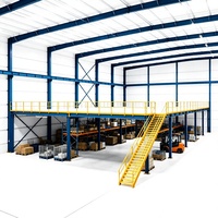 HONGXIN Étagère de mezzanine robuste personnalisable à 2-3 niveaux, sans boulons, à rivets, en acier laminé à froid, finition thermolaquée, anti-corrosion