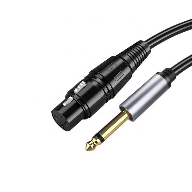 3.3/6.6/10ft XLR 3P Female 1/4inch TS MONO Male Microphone Cable for Mixer Amplifier Speaker PVC Jacket Connector 3.5mm Stock
