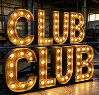 Letrero Luminoso LED Metálico Multicolor para Interiores, Resistente al Agua, Estilo Vegas, para Publicidad