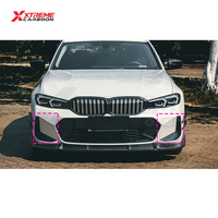XTREME Cache-ventilations latérales de pare-chocs avant en fibre de carbone sèche, garnitures de prise d'air et enjoliveurs de conduits d'air pour feux antibrouillard pour BMW G20 G21 M340i 330i