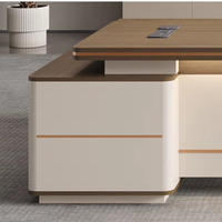 Grande Chaise de Bureau Moderne et Table de Direction en Bois Durable pour Manager d'Entreprise