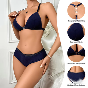 Women Bra Panty Set Soft Cotton 2 Piece Backless Breathable Daily <b>Lingerie</b> High Quality <b>Teen</b> Girls - Product Image 4