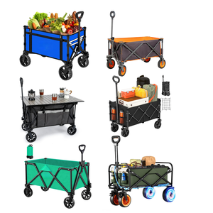 Chariot à main en bois personnalisable Woody Kids avec chariot en acier Chariot à quatre roues pour la vente au détail Chariots de plage Support OEM - Product Image 1