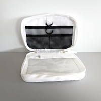 Trousse de Toilette Suspendue Imperméable en Tissu Sergé 290T, Compartiment Transparent en TPU, Crochet Pivotant, Imprimé Floral pour Femme, Voyage, Hôtel, Salle de Bain
