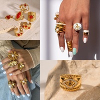 Damen Premium Drehbare Edelstahlringe Goldfarben Plattiert Trendige Ästhetische Tägliche Verwendung Juli Geburtsstein Finger-Accessoires