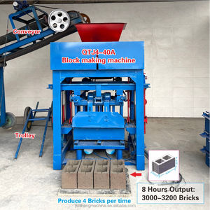 QTJ4-40A mesin pembuat bata inlock murah ekologi mesin pembuat blok berongga beton harga - Product Image 5