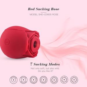 USB Magnetic wiederauf ladbare Klitoris Silikon Rose <span class=keywords><strong>Vibrator</strong></span> Sexspielzeug für Frauen mit Saug funktion - Product Image 2
