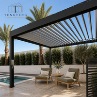 Pergola bioclimatique en alliage d'aluminium imperméable avec structure thermolaquée, certifiée CE et de taille 3x4m pour l'extérieur et le jardin