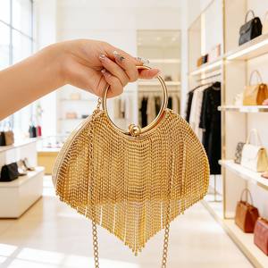 Bolso de Noche de Lujo con Borlas de Diamantes de Imitación, Suministro Directo de Fábrica, Bolso de Mano, Bandolera, Cartera de Fiesta de Moda - Product Image 1
