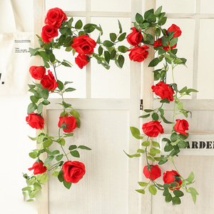 Guirnalda de Rosas Artificiales Colgantes de 2.25m, 10 Rosas, Guirnalda de Flores de Seda, Enredadera de Flores Artificiales para Decoración de Paredes, Bodas, Fiestas y Hogar - Product Image 5