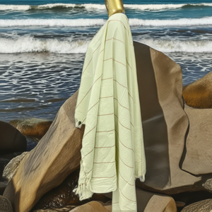 100% algodón Fouta Pareo Toallas de playa tejido vertical a rayas diseños personalizables tamaños materiales empaquetados en India Mumbai verano - Product Image 1