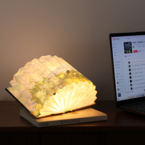Lampe créative pliante en papier Décorations <span class=keywords><strong>de</strong></span> champ <span class=keywords><strong>de</strong></span> blé <span class=keywords><strong>Dessin</strong></span> Matériau en bois Contrôle tactile Recharge USB Éclairage parfait - Product Image 3