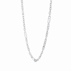 Radiant Unisex Shiny <b>White</b> Pt950 Fine Link Cable Necklace For Daily Occasion Minimalist Premium Platinum Jewelry - Product Image 4