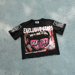T-shirt <span class=keywords><strong>Homme</strong></span> Personnalisé Streetwear en Coton de Haute Qualité, Poids Lourd, Ourlet Brut et Effet Vieilli, Vente en Gros - Product Image 2