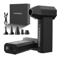 Mini ventilateur turbo rechargeable par USB CROSSGUN industriel |   Kit de buses multiples |   Moteur sans balais |   Souffleur haute pression pour voiture et usage domestique