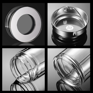 Double Wall Borosilicate Glass Cup With Lid Heat Insulated Tea Cup For Gift And Advertising Use - Product Image 4