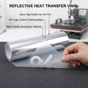 Vinyle thermocollant réfléchissant holographique à points, autocollant argenté, film thermocollant haute élasticité, pour logo DIY, vêtements, sécurité, visibilité nocturne - Product Image 1