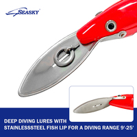 SEASKY 135mm 30g Leurre de Pêche en Mer Plongeant à Lèvre Métallique en Plastique Dur ABS Type Minnow