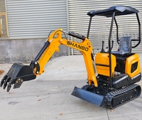 Mini-excavatrice domestique de 0,8 tonne, moteur haute performance de 7,6 kW, pour travaux de terrassement municipaux de petite envergure