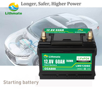 Batterie au lithium automobile OEM 12V 50Ah 60Ah, batterie auto puissante à décharge rapide, batterie LiFePO4 CCA700 pour le démarrage de voiture