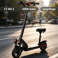 Trottinette électrique tout-terrain à trois roues de 10 pouces, accélération à double moteur, pliable, étanche, autonomie de 60 km, capacité de 150 kg, 500 W, 50 km/h