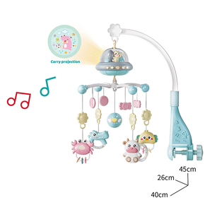 Muzikale draaiende babywieg mobiel speelgoed wiegbel met lichtprojectie-effect en wiegbevestiging voor babykamers - Product Image 1