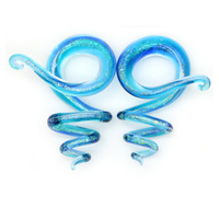 Evorte AB Glass Spiral Ear Tapers Plugs Teardrop Gauges Expander Weights Flesh Tunnels Tragus Helix Piercing Body Jewelry Gold