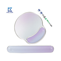 Ensemble de tapis de souris en silicone transparent avec repose-poignet, dégradé arc-en-ciel, anime, jeu, résistant à l'eau, tapis de souris de bureau