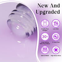 DZ NAIL Top Coat Gel UV Haute Brillance avec Lampe UV, Formule Sans Résidu Longue Durée en Bouteille pour Salon de Manucure