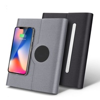 Chargeur de téléphone sans fil A5 PU personnalisé multifonction 8000mAh Power Bank Diary avec clé USB 16G Notebook