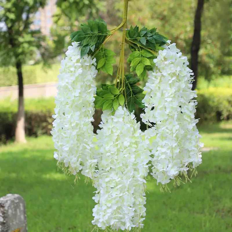 Bunga buatan perlengkapan dekorasi pernikahan langit-langit menggantung bunga wisteria garland