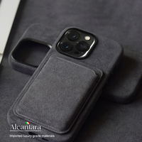 Étui de protection en cuir italien luxueux avec charge sans fil pour appareils photo, compatible avec les modèles 17, 16, 15, 14, 13, 12 Pro et Pro Max