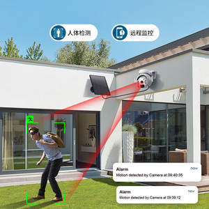 Caméra de surveillance extérieure solaire avec zoom 12x, double objectif, Wi-Fi, vision nocturne HD, PTZ, alarme et interphone - Product Image 1