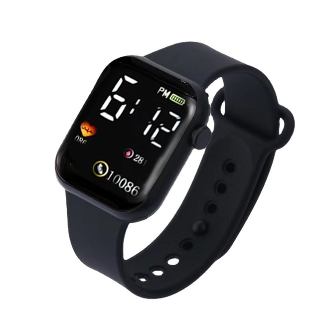 LED Electronic Square Watch Youth Fashion Mens Watches Sports Students Waterproof for Kids Digital Watches