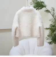 Nouvelle Veste Courte en Laine et Fourrure de Mouton Pure Couleur Slim à Boutons pour Femme 2026 JT603