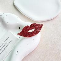 Broche Elegante y Sexy en Forma de Labios con Pedrería Roja para Mujer, Regalos