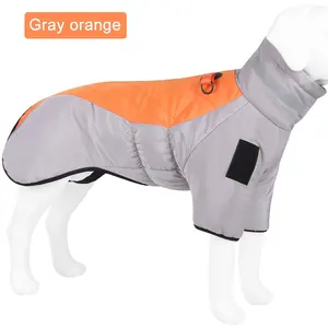 Fullbody Pet Coat with Harness Warm Dog Jacket Reflective Turtleneck Dog Snow Jacket Snowsuit Two-Legged Large Dogs Clothes