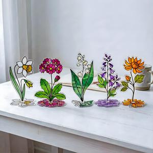 OEM ODM Soporte Giratorio de Acrílico Personalizado con Flor del Mes de Nacimiento, Decoración Floral, Regalo para el Día de la Madre, Regalo de Cumpleaños - Product Image 3
