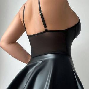 2026 Women Sexy Transparent <b>Mesh</b> <b>Lingerie</b> Bodysuit Hollow Out Teddy Femmes Luxury Chain Halter Dress <b>Lingerie</b> Set - Product Image 5