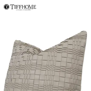 Tiff Home New Innovation 45*45cm in finta pelle di colore grigio organico classicismo copri cuscino del divano letto