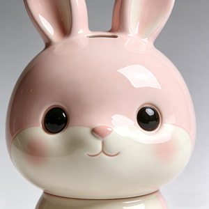 Hucha de cerámica personalizada al por mayor con forma de conejo, color mate, portátil - Product Image 5