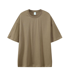 เสื้อยืดผู้ชาย 330 กรัม ผ้าคอตตอน 100% หนานุ่ม กันยับ สีพื้น คอกลม แขนสั้น ทรงโอเวอร์ไซส์ สไตล์สตรีทแวร์ - Product Image 5