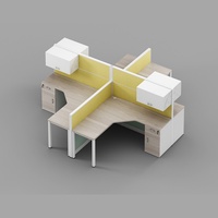 Table de bureau modulaire moderne de haute qualité pour 2, 4 ou 6 postes, mobilier de bureau, poste de travail pour personnel, avec tiroirs, cloisons et câblage intégré