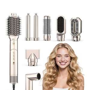 5 in 1 Electric LED Hair Styling Tools Auto Curler Hair Dryer Straightener Brush <b>Hot</b> Air Styler Household Hotel Outdoor Use - Product Image 1