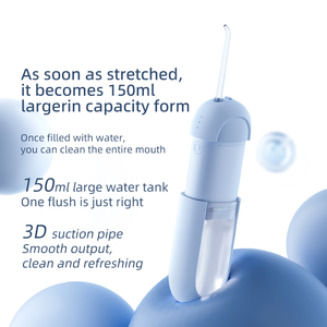 2025 Mini portátil inalámbrico 150ML 3 modos Flosser de agua <span class=keywords><strong>Limpieza</strong></span> de dientes Flossers dentales de viaje <span class=keywords><strong>Irrigador</strong></span> bucal <span class=keywords><strong>con</strong></span> 4 boquillas - Product Image 3