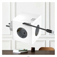 Adaptateur de voyage européen 3 prises Schuko avec prise de terre, 2 USB, 1 TYPE C, prise cube européenne